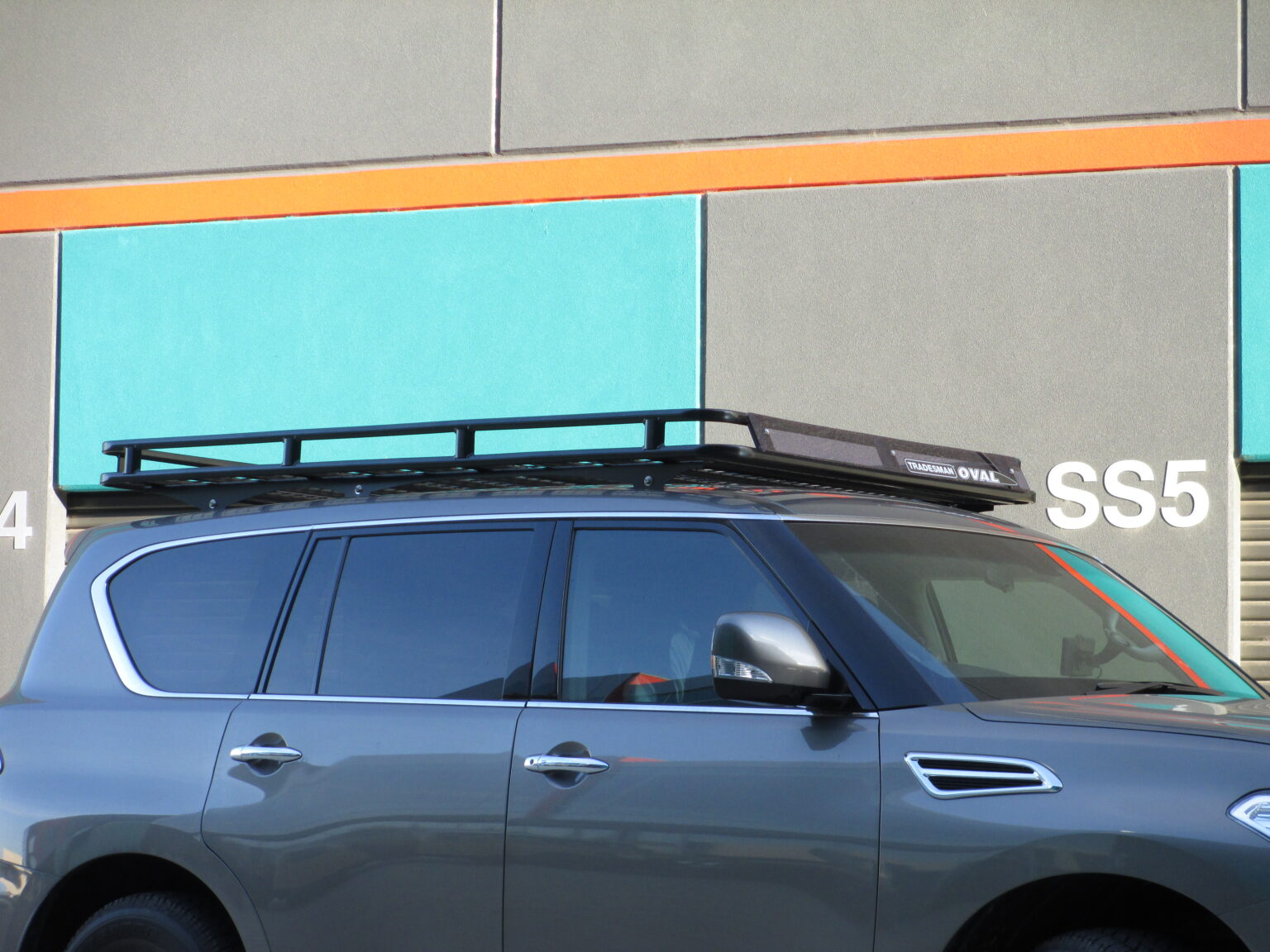 Nissan Patrol Y62 2012 Current LWB Oval Steel Roof Rack Tradesman