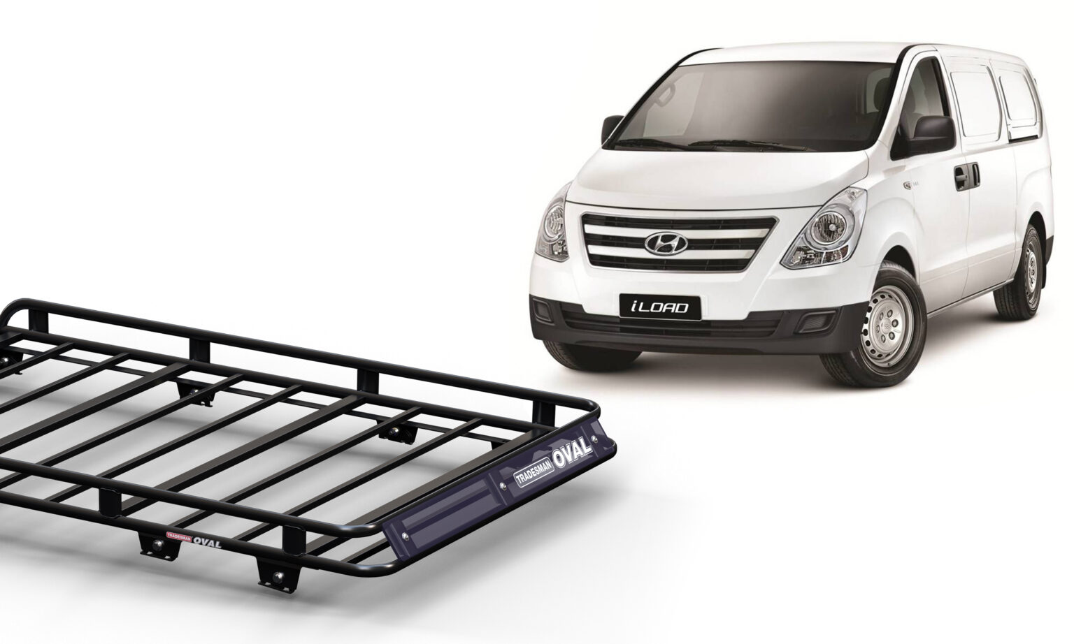 Hyundai iLoad H1 2008 Current Van Oval Steel Roof Rack Tradesman